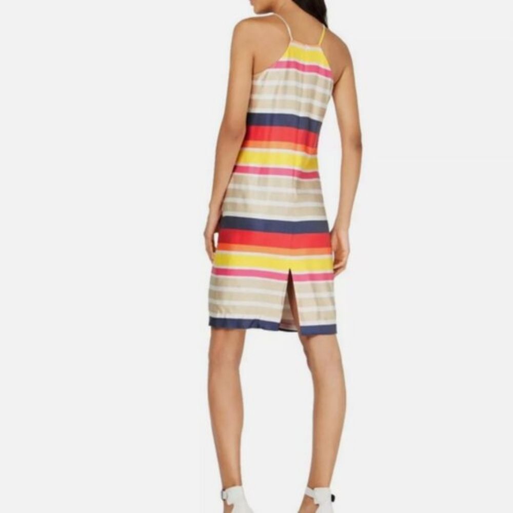 Trina Turk Vanah Striped Cocktail Halter Dress Sz M - Picture 2 of 6